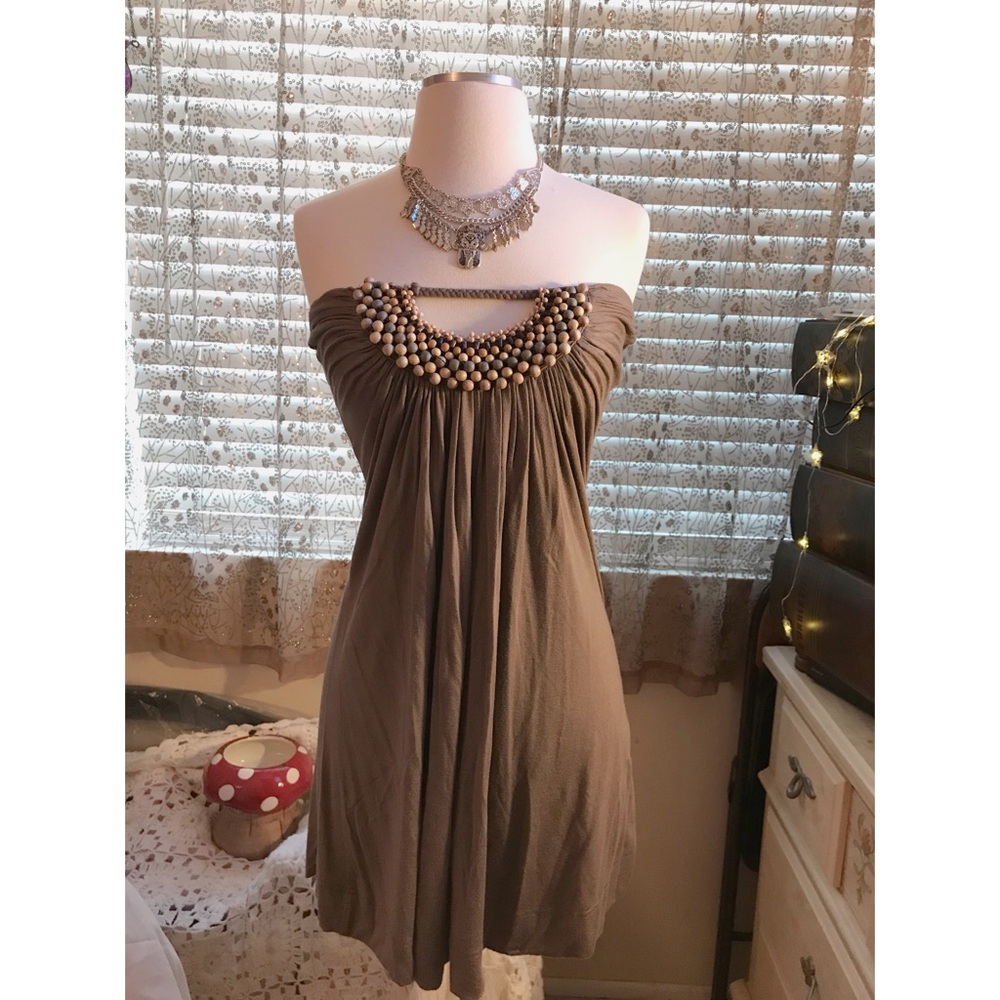 🌱 ANGL boho beaded cutout dress 🌿